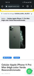 Coppel: iPhone 11 Pro Max 64gb Color Verde Reacondicionado