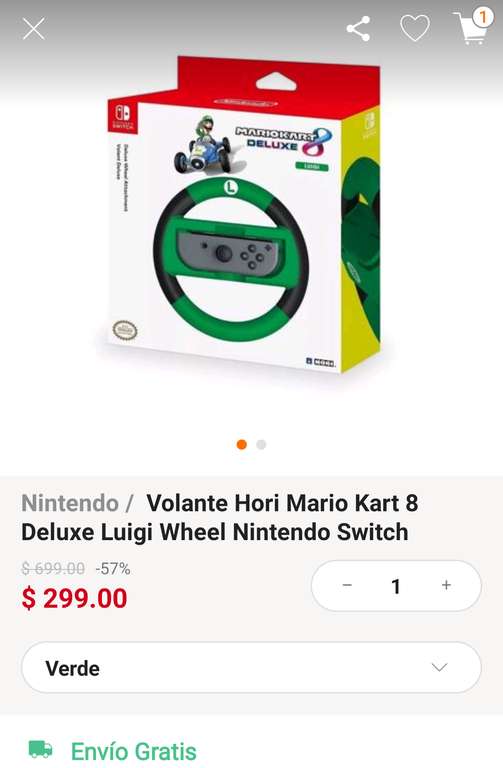 Linio. Volante Hori Mario Kart 8 Deluxe Luigi Wheel Nintendo Switch
