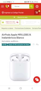Soriana: AirPods Apple MRXJ2BE/A Inalambricos Blanco
