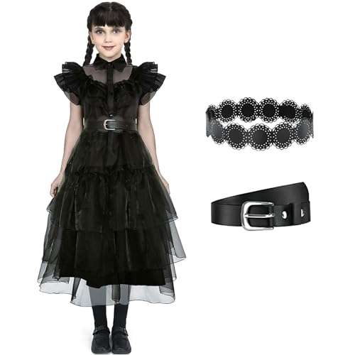 Amazon Disfraz de Wednesday Addams para Niñas- tallas- envío prime