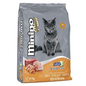 Amazon: Alimento para gato Minino Plus Multietapa 10 kg con planea y cancela