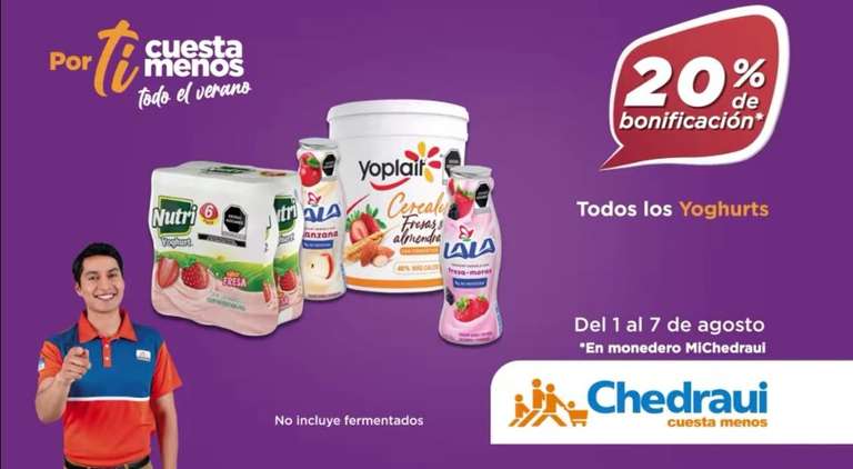 Chedraui: 20% de descuento/bonificación en todos los yoghurts