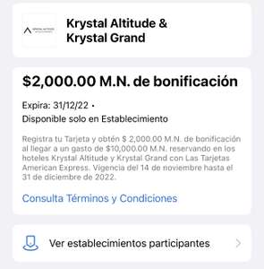 American Express: $2,000 de bonificación al gastar $10,000 en hoteles Krystal