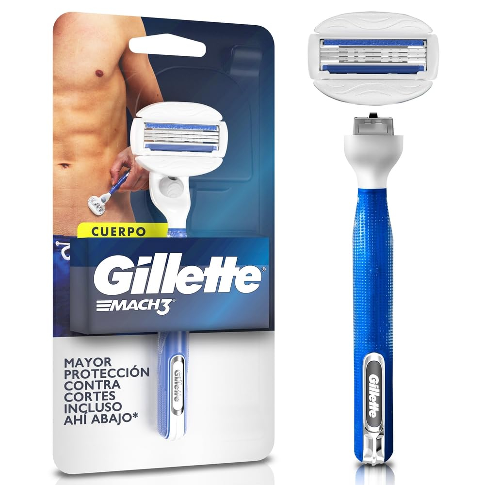 Amazon: GILLETTE Mach3 Cuerpo, Rastrillo para Afeitar Reutilizable