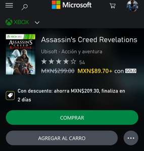 Xbox: Assassin's Creed Revelations (oferta con gold)