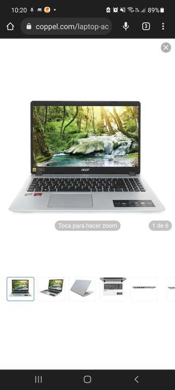 Coppel: Laptop Acer Aspire A515-43-R1NU 15.6" AMD Ryzen 3 8 GB RAM 1 TB HDD Plateada