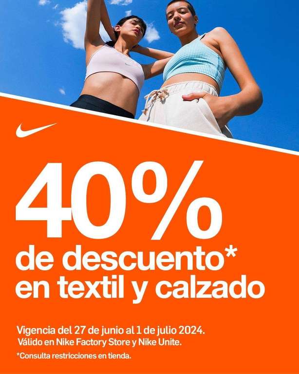 Nike: 40% descuento en Nike factory store - Guadalajara