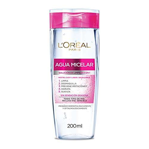 Amazon: Agua Micelar piel sensible L'Oréal Paris, 200 ml