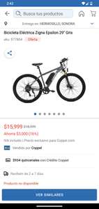 Coppel: Bicicleta electrica marca "zigna" 29" color gris