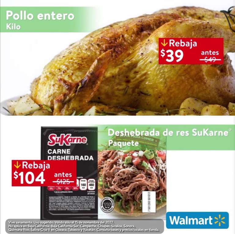 Walmart: Martes de Frescura 15 Noviembre: Elote $3.90 pza • Aguacate ó Jitomate $26.90 kg • Perón Golden ó Pera Bartlett $27.90 kg