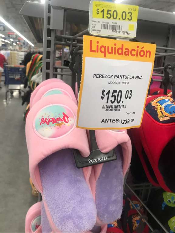 Liquidación Walmart Miramontes pantufla niña princesas