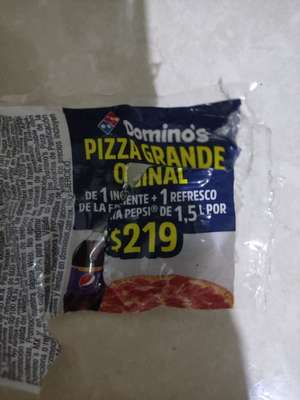 Domino's Pizza: Pizza grande original de 1 ingrediente mas 1 refresco de 1.5 litros (Estampa en Garrafón Epura)