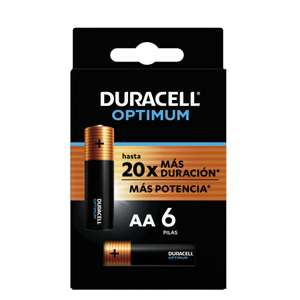 Amazon - Duracell, Pilas AA Optimum, Paquete con 6 Pilas