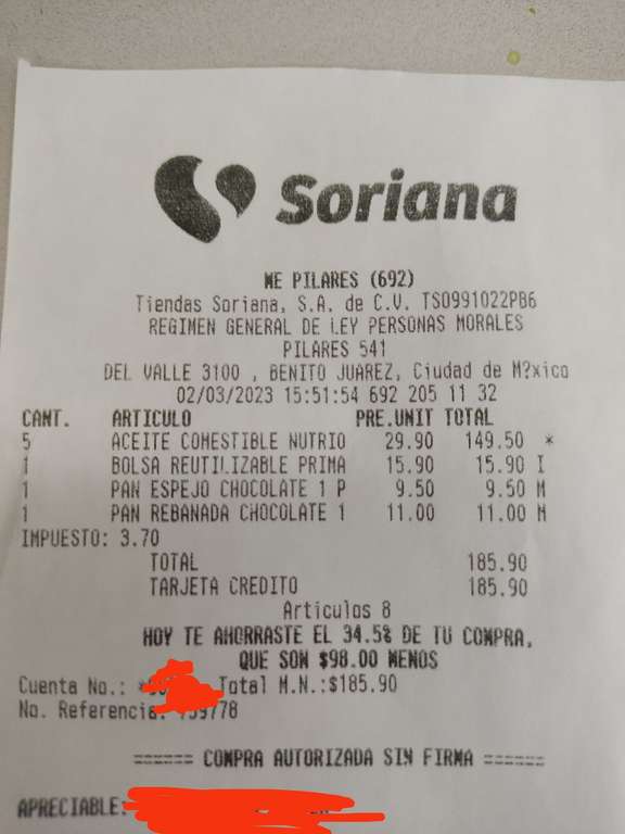 Soriana Pilares CDMX: Aceite Nutrioli $29.90 850 ml