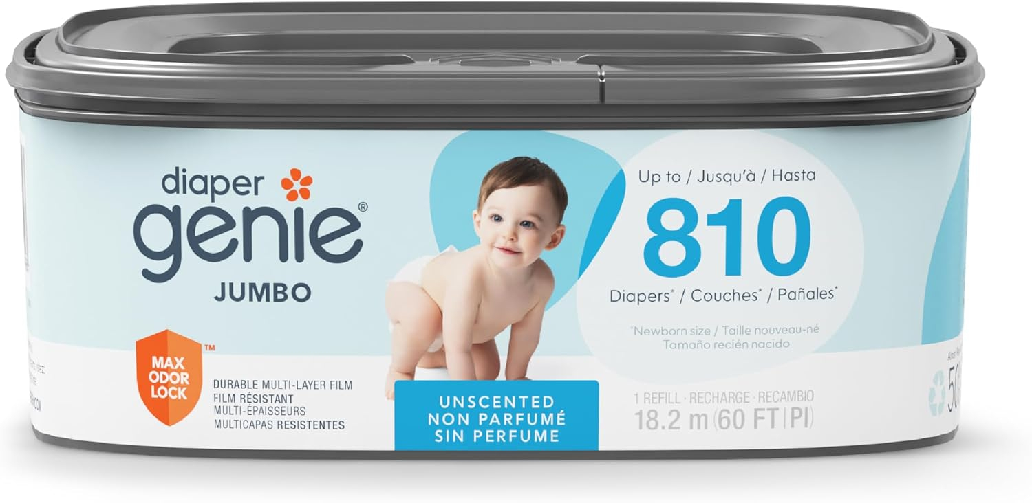 Amazon: Recambio Cuadrado Diaper Genie Jumbo Hasta 810 Pañales (Planea y Ahorra)