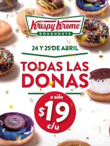 Cualquier dona Krispy Kreme por solo $19 | 24 y 25 de abril