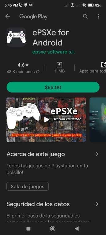 Google Play: ePSXe EMULADOR DE PS1 DE PAGA