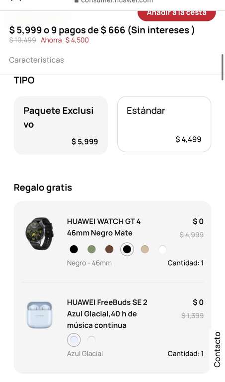Huawei: 2 Huawei Watch GT4 de 46mm + Huawei FreeBuds SE 2