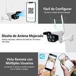 Amazon: Cámara Exteriores, WiFi Bala 3MP Impermeable IP66, Visión Nocturna, Audio Bidireccional, Det. de Movimiento, Control en Android/iOS