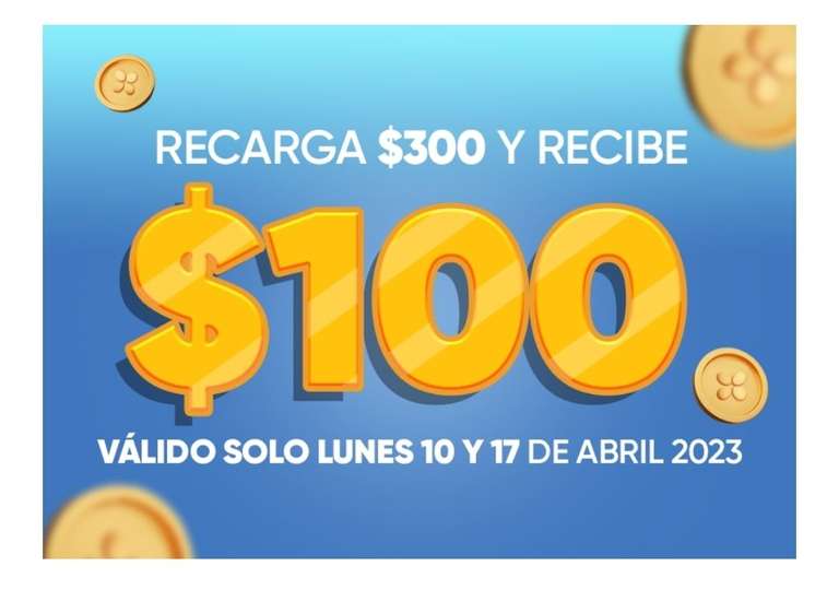 CAFFENIO: $100 DE REEMBOLSO RECARGANDO $300 (Solo Lunes 10 y 17 de Abril)