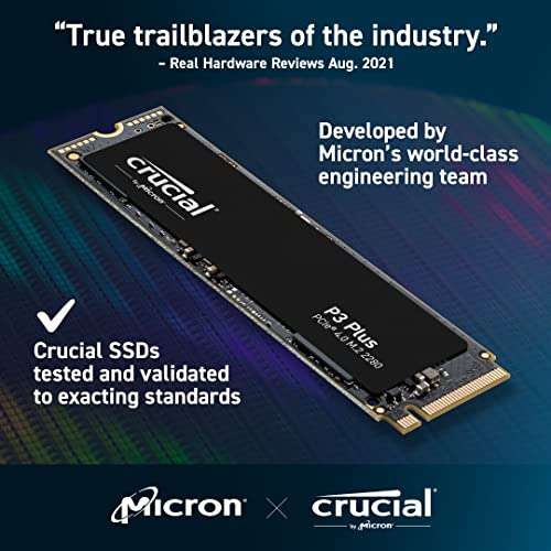 Amazon: Crucial P3 Plus 500GB PCIe 4.0 3D NAND NVMe M.2 SSD, hasta 5000MB/s
