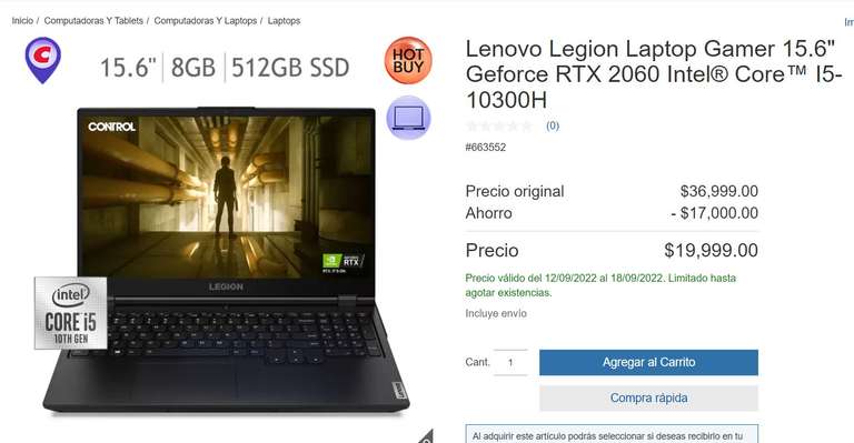 Laptop Legion Lenovo en Costco