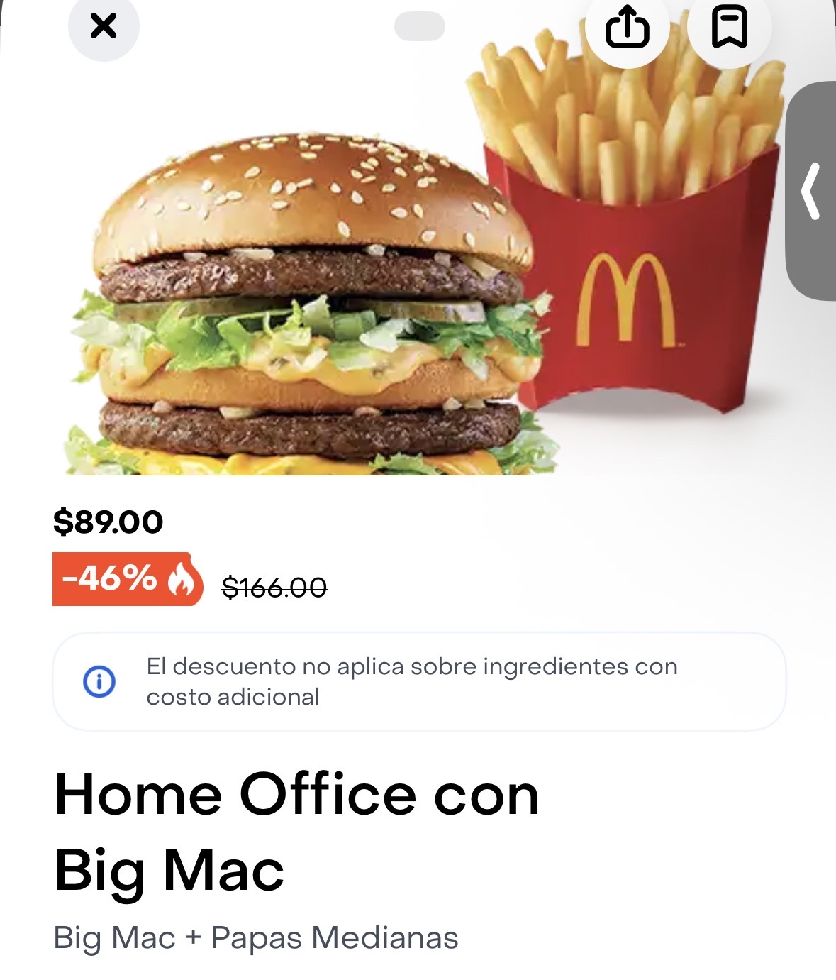 Rappi | Big Mac + Papas Medianas