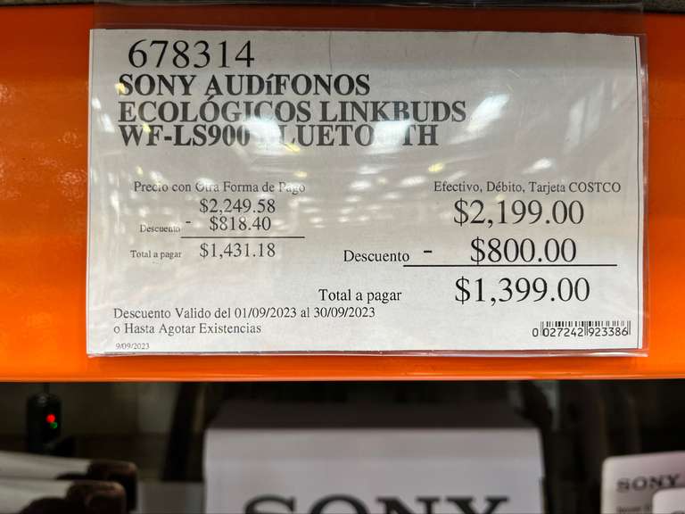 Costco: Sony LinkBuds WF-LS900 - Tijuana