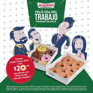 Krispy Kreme - Media docena por $20 comprando otra media docena