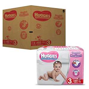 Amazon: HUGGIES UltraConfort Pañal Desechable para Bebé, Etapa 3, Niña, Planea y ahorra 180 piezas $2.62 cada pañal