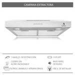 Amazon: SUPRA - Campana extractora de pared de 60 cm - 3 velocidades de extracción - Luces LED - Filtros de Acero Lavables