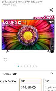 Amazon: Pantalla LG UHD AI ThinQ 70" 4K (HSBC o Citibanamex)