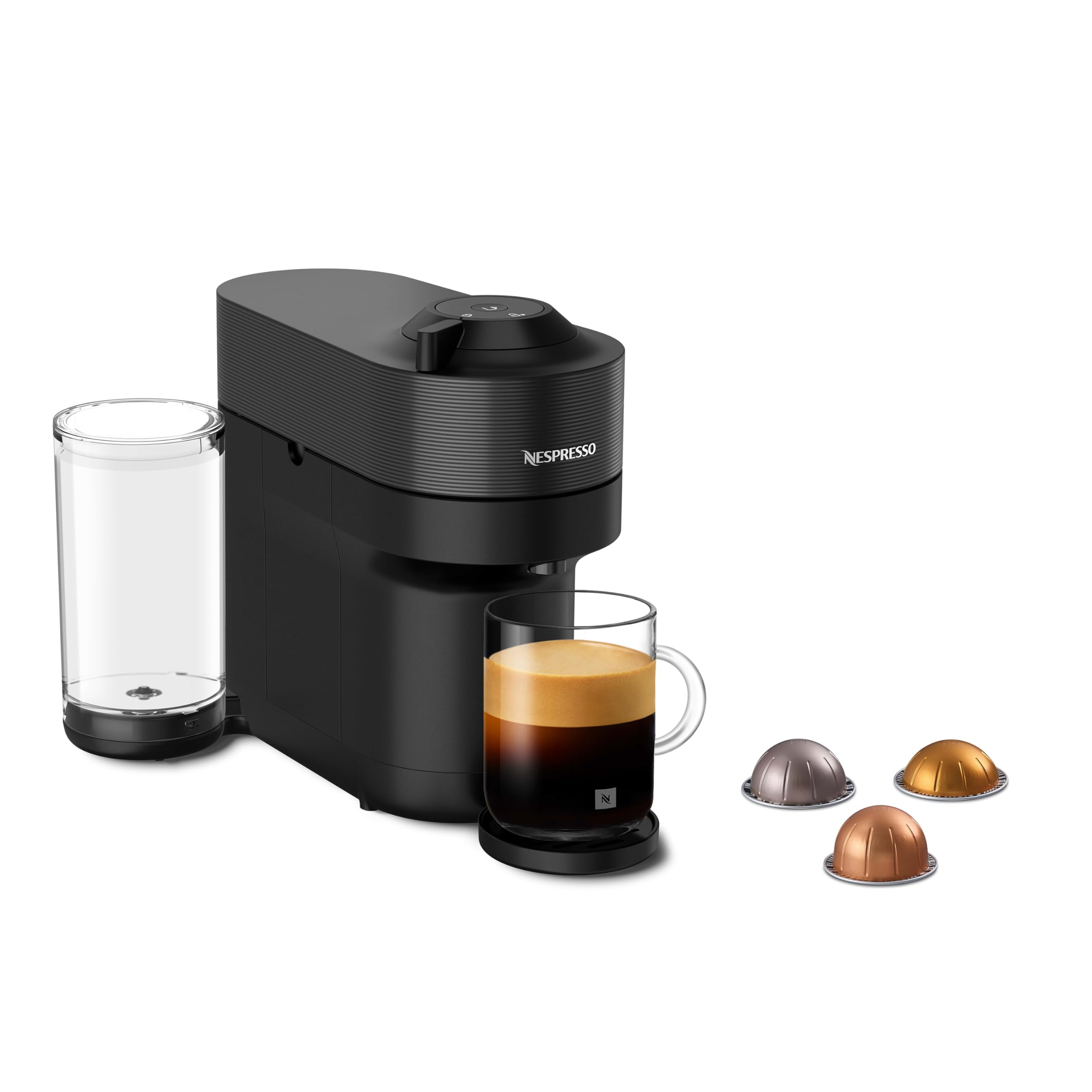 Amazon: Nespresso Cafetera Vertuo Pop Negra con 12 Cápsulas