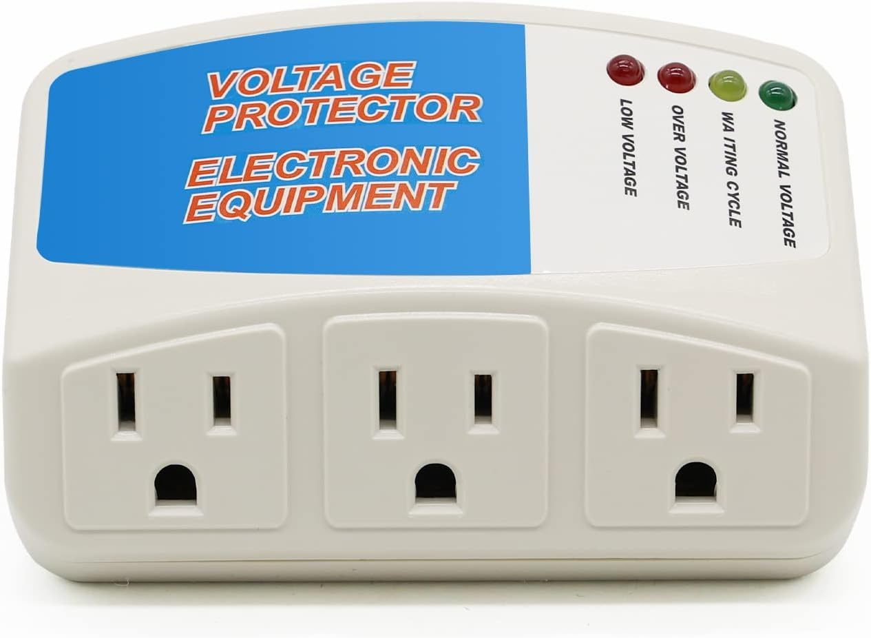 Amazon: BSEED Regulador Protector contra sobretensiones para electrodomésticos, 3 tomas de corriente, , 1440 vatios, 120 V, 12 A (1 paquete)