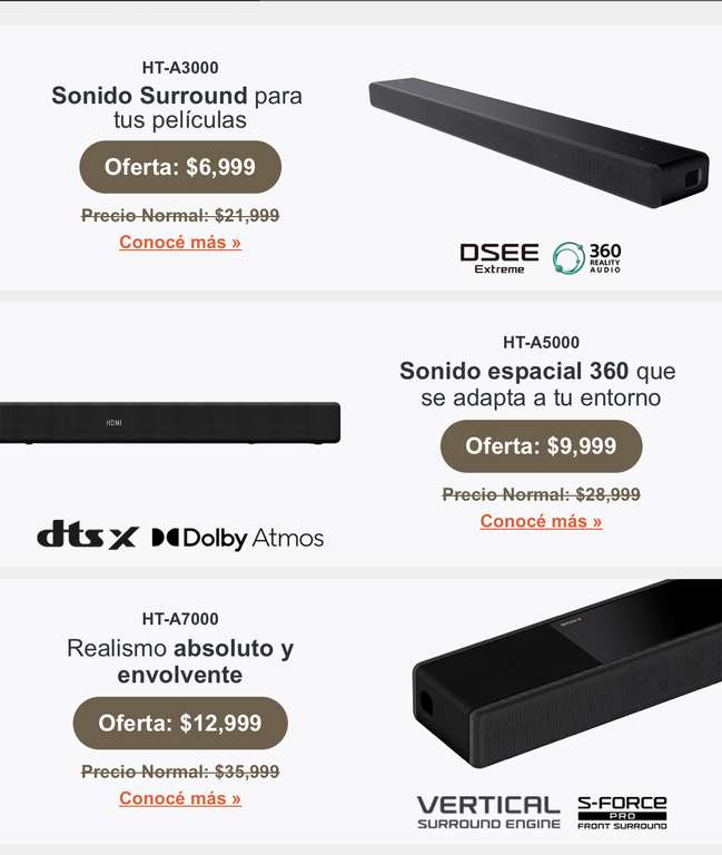 Sony Store: Barra de sonido de 7.1.2 canales con Dolby Atmos/DTS:X | HT-A7000