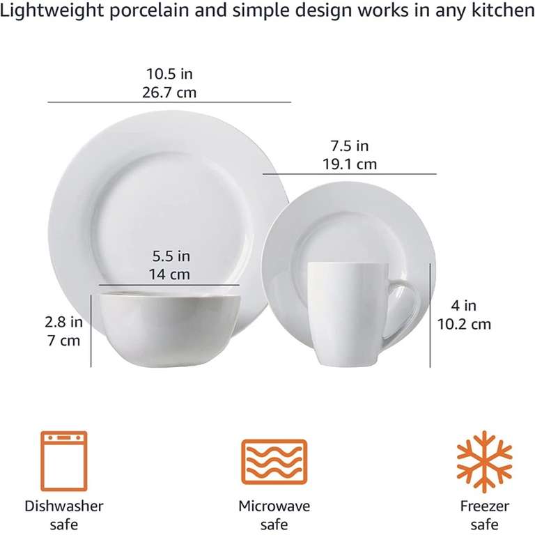 Amazon: Vajilla de cocina de porcelana de 16 piezas