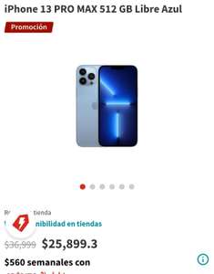 iPhone 13 Pro Max de 512 Gb Azul NUEVO en Elektra