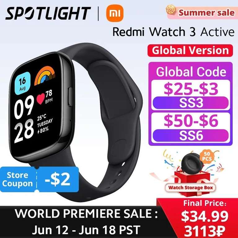 AliExpress: Redmi Watch 3 Versión Global | y Código -3USD