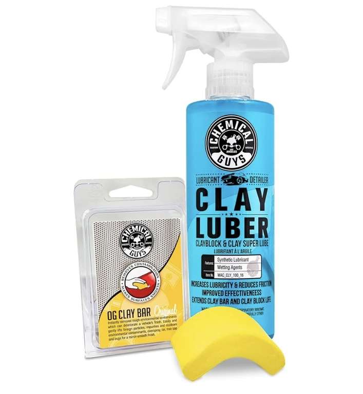 Amazon: Chemical Guys Cly_Kit_2 - Kit de lubricante sintético (Barra de Arcilla y lubricante de tamaño Mediano, 2 Unidades)