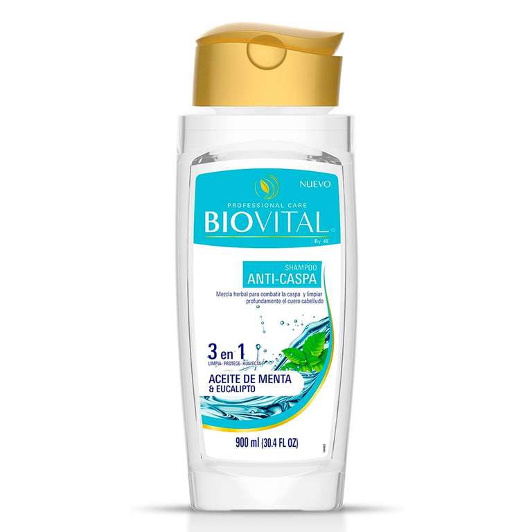 Chedraui: Shampoo Biovital Anticaspa Menta y Eucalipto 900ml