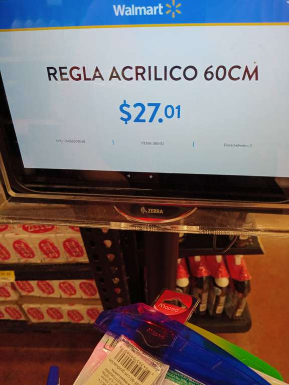 Walmart: Regla acrílico 60 cm compré 2 visto en WalMart fundadores en Campeche
