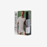 Amazon: Lacoste Essentials - Camisetas cuello redondo para hombre - 100% algodón - 3 piezas - Talla "G" Blanco/Negro/Gris