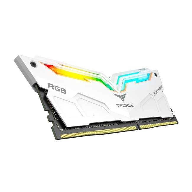 CyberPuerta: Memoria RAM Team Group Night Hawk RGB DDR4, 4000MHz, 16GB (2x 8GB), Non-ECC, CL18, Blanco