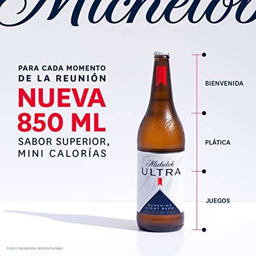 Amazon: 12 Cerveza Ultra de 850ml a 34 pesitos cada una usando cupón de 20%