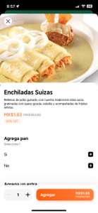 Didi food: Vips enchiladas suizas a $1.63