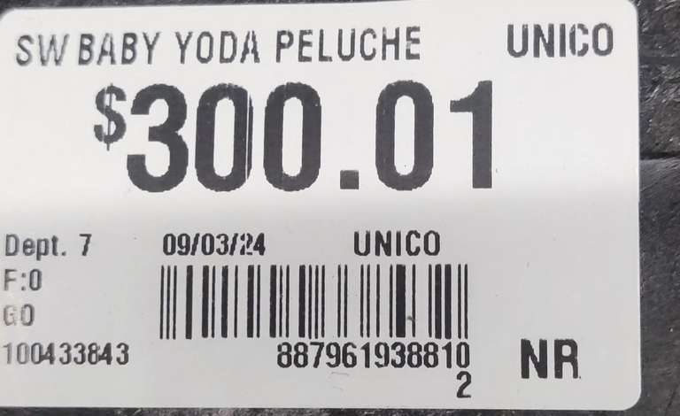 Walmart: Peluche MATTEL Star Wars Grogu Vinil