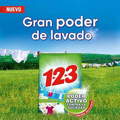 Amazon: 1-2-3 MAXI PODER Rocio del Campo 900 g, detergente en polvo, Gran rendimiento y refrescante aroma