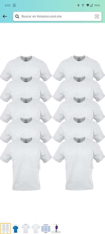 Amazon: TALLA G Gildan Paquete de 10 Camisetas de algodón Pesado para Adultos (G5000) Camiseta para Hombre