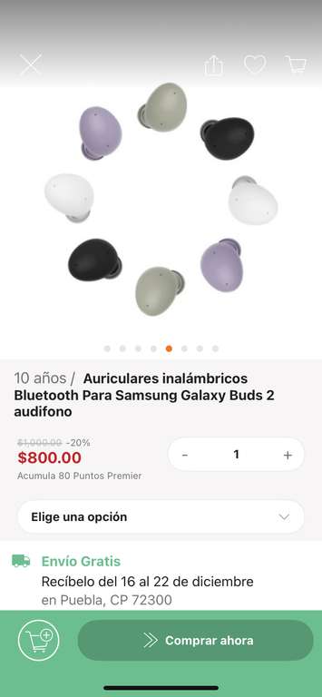 Linio: Samsung Galaxy Buds 2 en 4 colores (Púrpura)