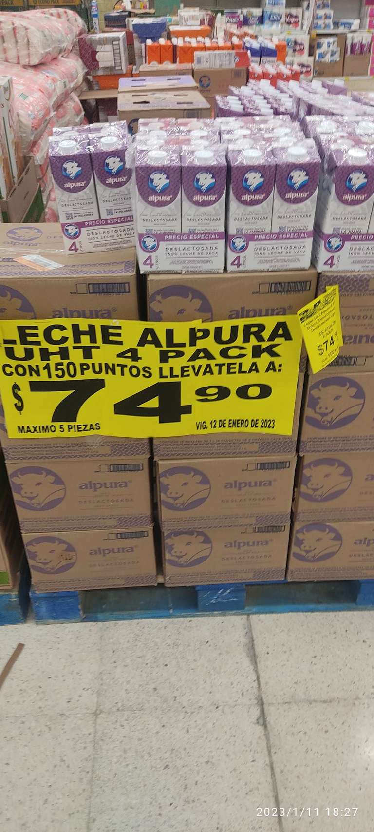 Soriana: Paquete de 4 Leche Alpura UHT 1L a $74.9 (usando 150 puntos) | $18.7 c/u